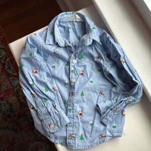H&M 2T boys Christmas shirt button down